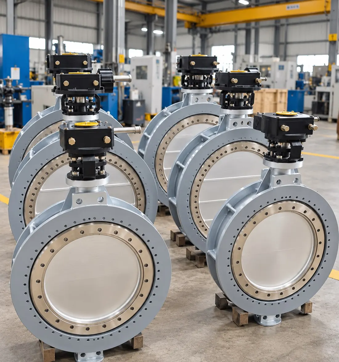 Butterfly valves with actuators